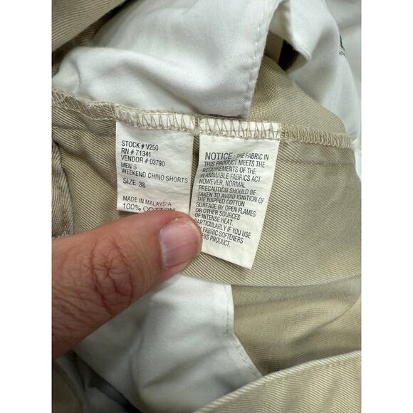 Vintage L.L. Bean Men’s Shorts sz 38 Pleated Front Cotton Khaki #H220 - Picture 6 of 9